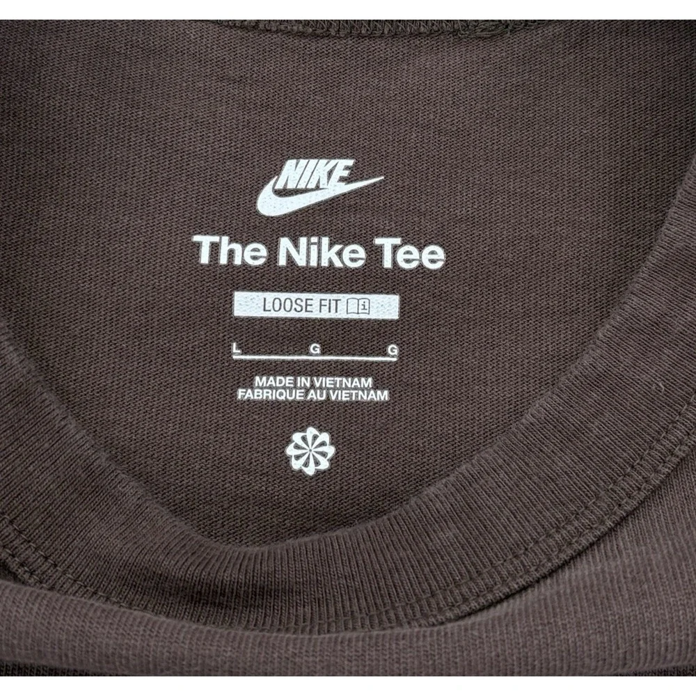 Nike Max90 Playing Field Long Sleeve Tee Mens L Loose Fit Brown Embroidered Logo